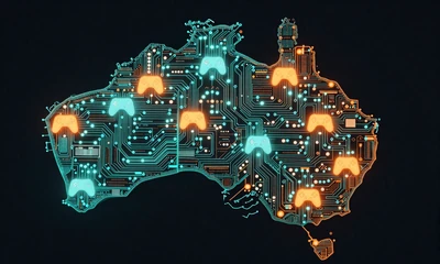 global indie gaming scene June 2026 dispatch - stylized neon circuit board map of the wider games community with game icons at major cities